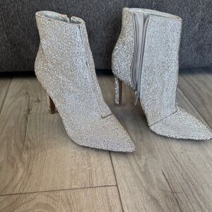 Rhinestone Heeled Boots
